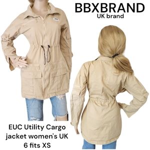 BBXBRAND utility jacket Cargo Field Scandinavian Tan Coat women's UK 6 XS